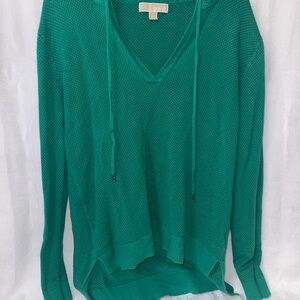 Michael Kors Green V-Neck Knit Sweater